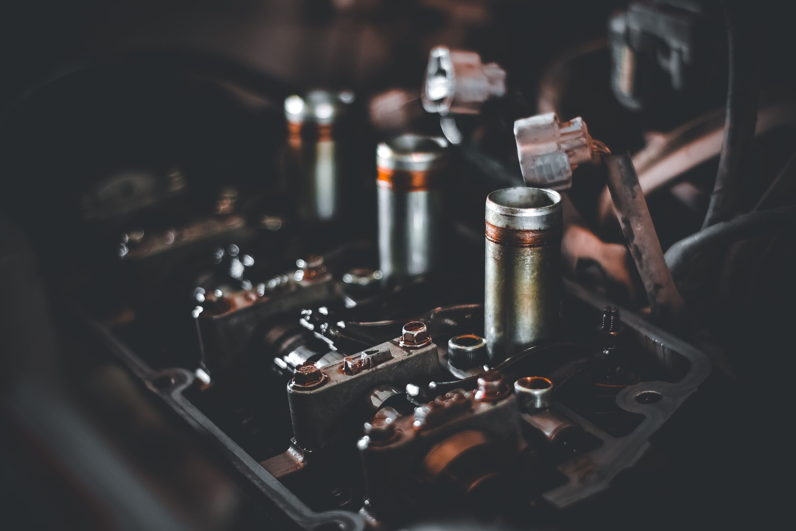 Détail culasse moteur et mécanisme cylindre